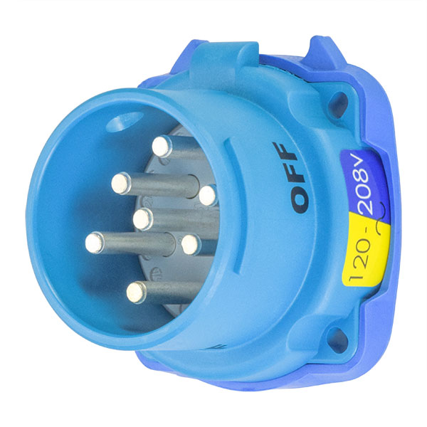 33-18167-972 - DS20 INLET POLY BLUE SIZE 2 TYPE 3R 3P+N+G 20A 120/208 VAC 60 Hz +2 AUX